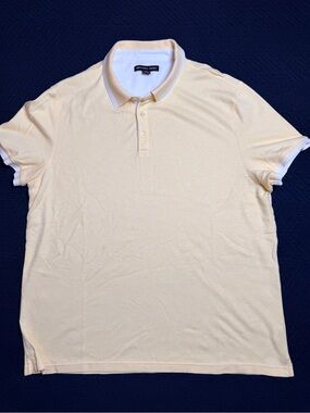 Michael Kors Men’s Pale Yellow Polo with White Trim
